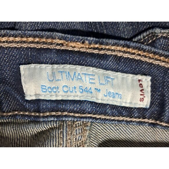 Levis Womens Ultimate Lift 544 Boot Cut Jeans Size 12 Medium Dark Wash Cotton Bl - Picture 2 of 9